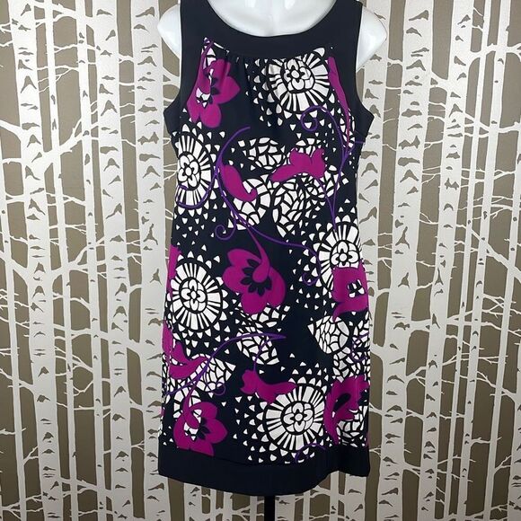 AB Studio Geometric Floral Print Sheath Dress 10 - Picture 1 of 11